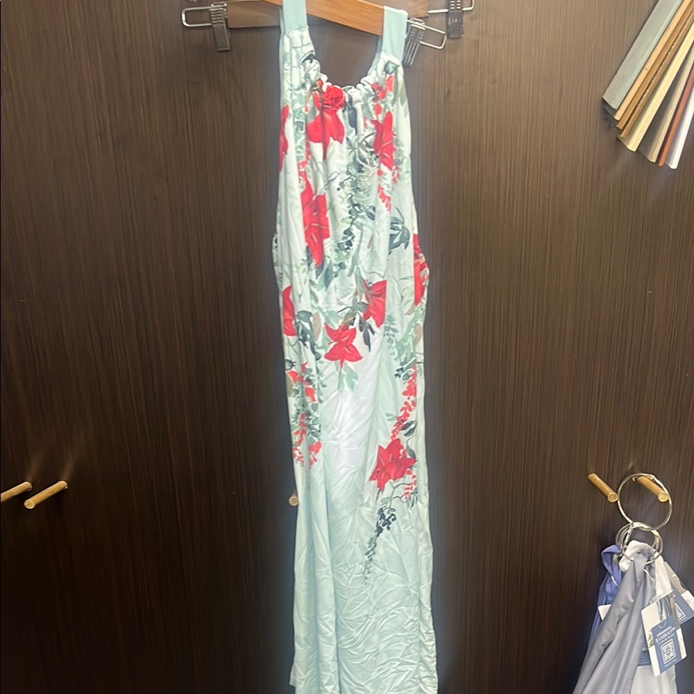 White House Black Market Green Halter Resort Sundress
